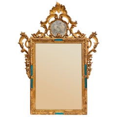 Unusual Carved Giltwood Venetian Rococo Mirror