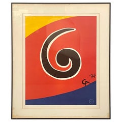 Alexander Calder firmato e timbrato Litografia d'epoca "Sky Swirl" 1974