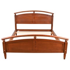 Vintage Ethan Allen American Dimensions Modern Cherry Wood Queen Size Bed