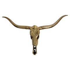 Escultura de pared Longhorn de latón