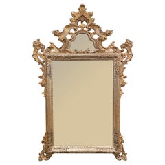 Silver Gilt Carved Venetian Rococo Mirror
