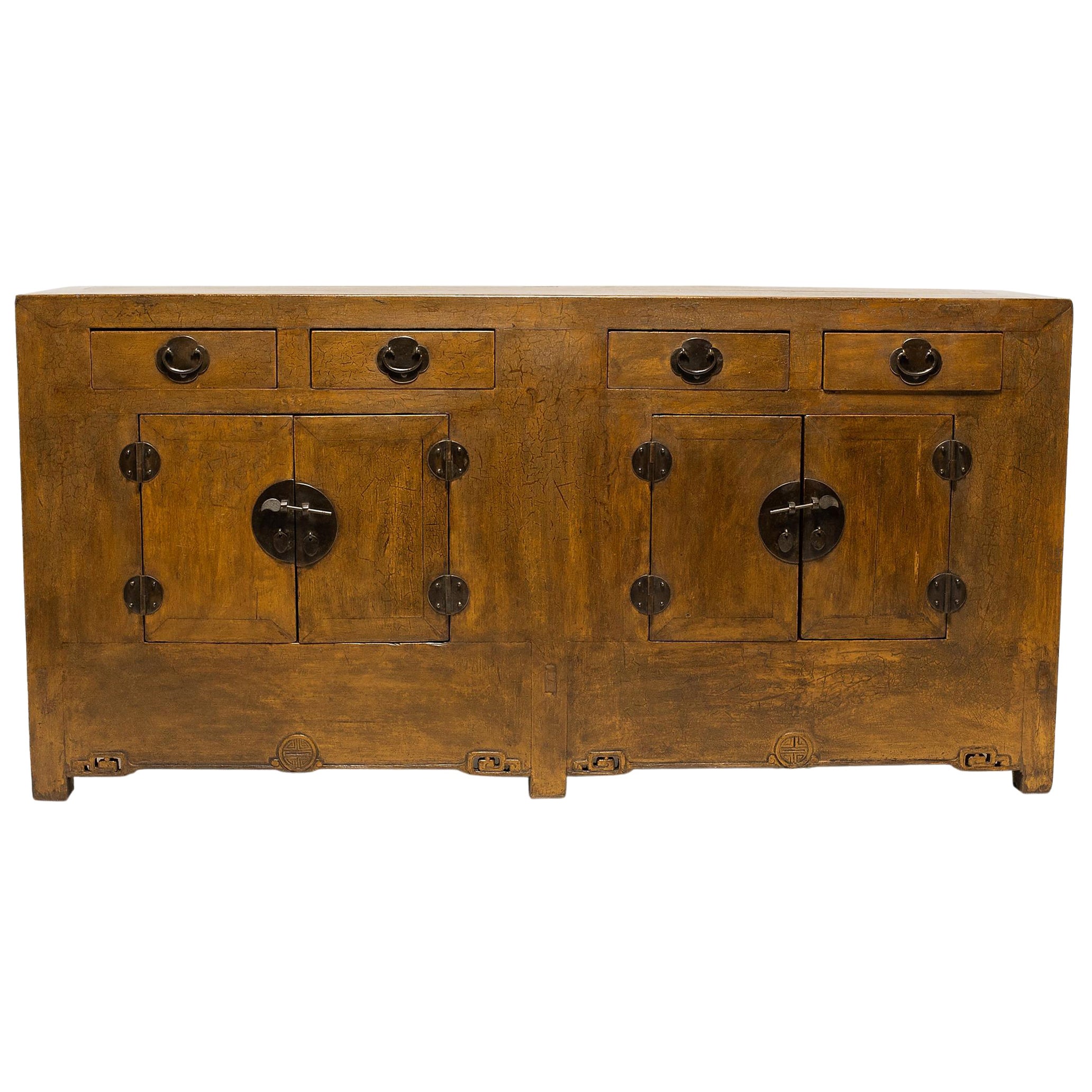 Chinese Marigold Yellow Storage Coffer, c. 1900 For Sale