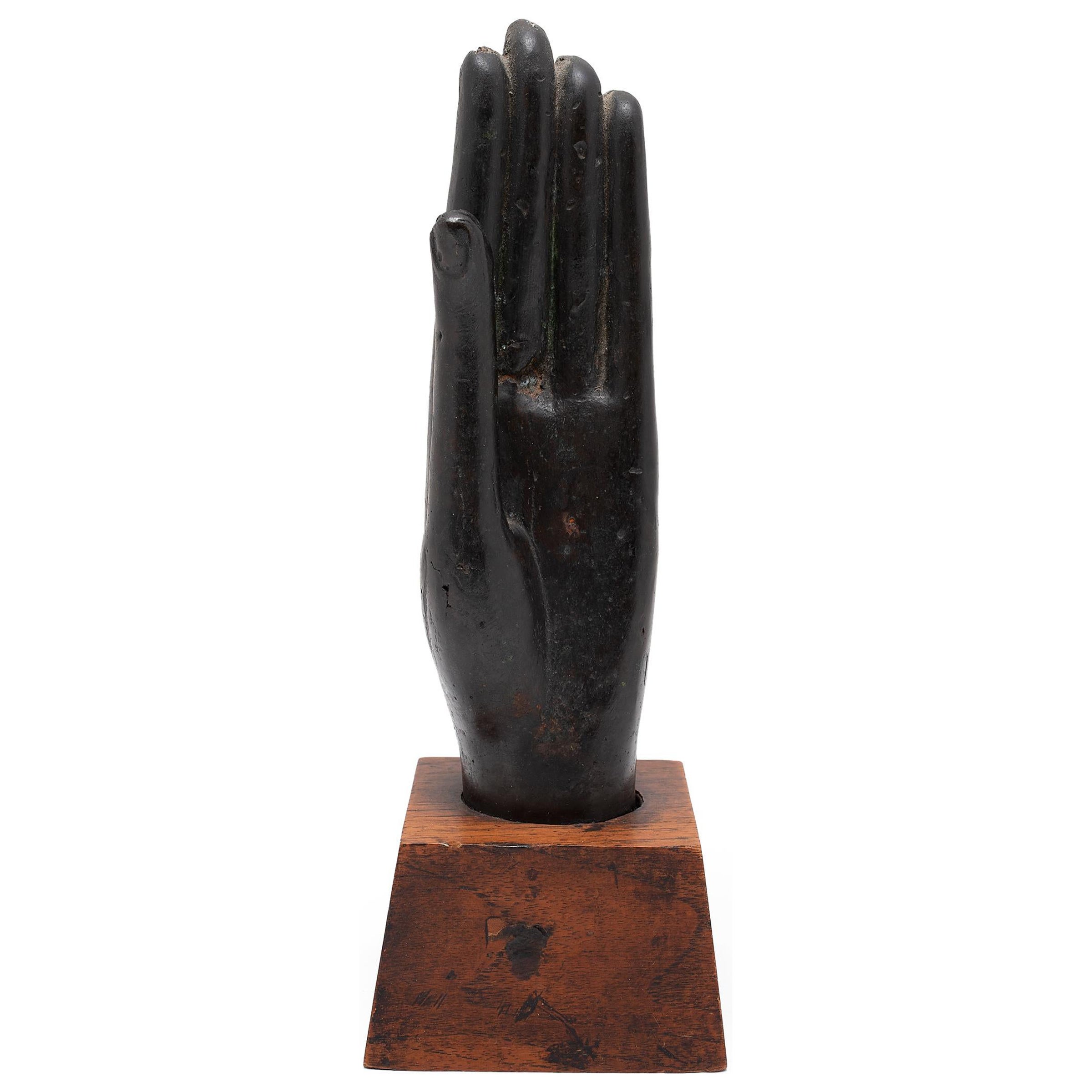 Thailändische Bronze-Buddha-Hand, um 1850