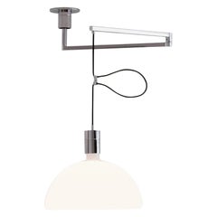 Lampe suspendue « AS41C » de Franco Albini et Franca Helg en verre et chrome pour Nemo