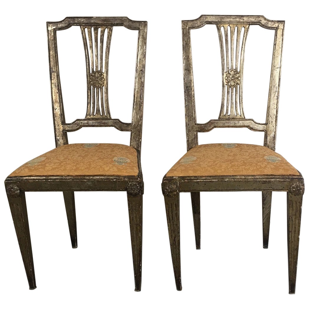 19th Century Italian Accent Chairs Set of 2 For Sale