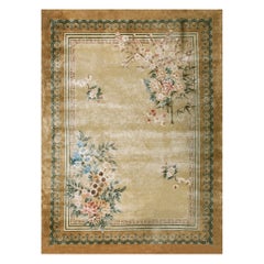 Vintage 1980s Silk Chinese Art Deco Style Carpet ( 9' x 12' - 275 x 365 cm ) 