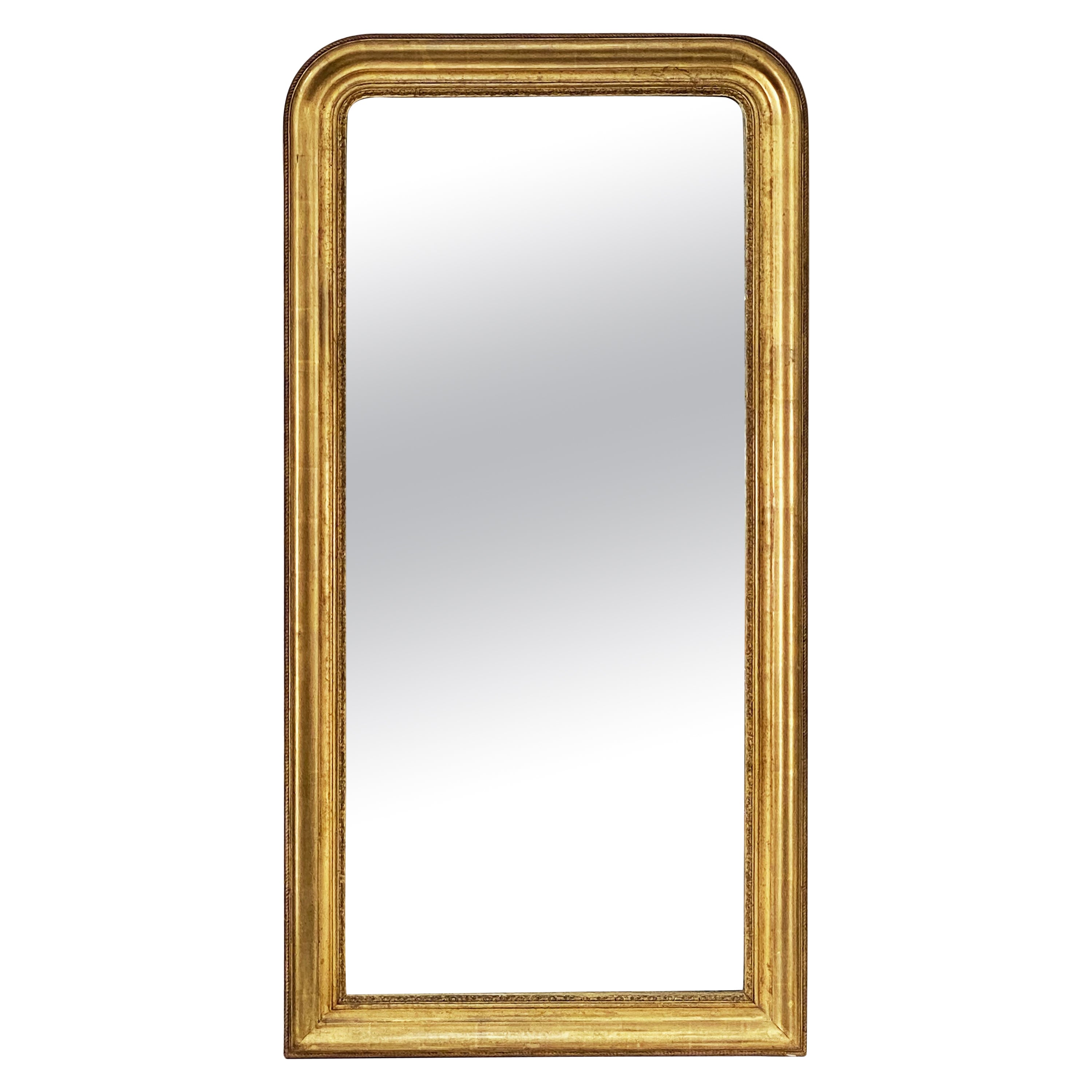 Large Louis Philippe Gilt Dressing or Console Mirror (H 60 7/8 x W 31 1/4) For Sale