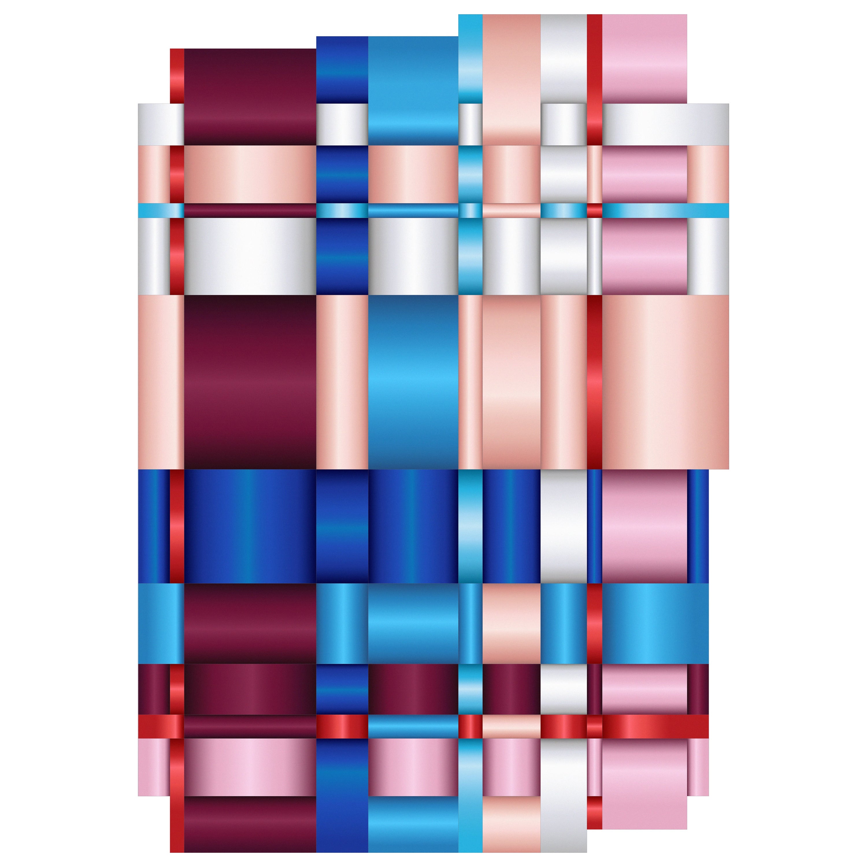Moooi Lint Magenta Rectangle Rug in Low Pile Polyamide by Visser & Meijwaard For Sale
