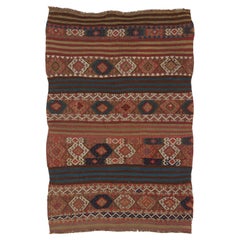 3.2x4.9 Ft Handmade Vintage Anatolian Wool Kilim Rug, Flatweave Floor Covering
