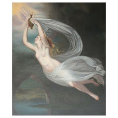 Continental Oil on Canvas Painting, Iris Goddess of the Rainbow, 18th Century