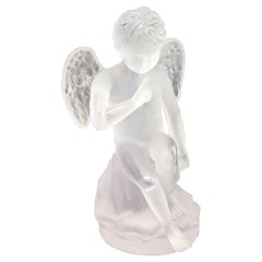 Daum France Pate De Verre Cupidon Sculpture, Ltd Ed of 375, Original Box