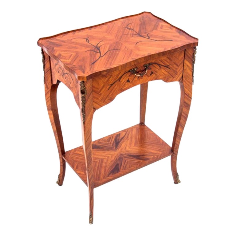 Antique Inlaid Side Table with Drawer, France, circa 1910