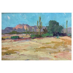 Vintage George Kennedy Brandriff Oil on Canvas Desert in Hemet CA