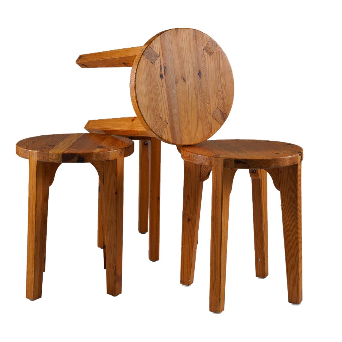 Swedish Stools in Pine For Sale