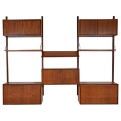 1950s Teak Modular Danish Royal System Shelving by Poul Cadovius Office Desk Bar