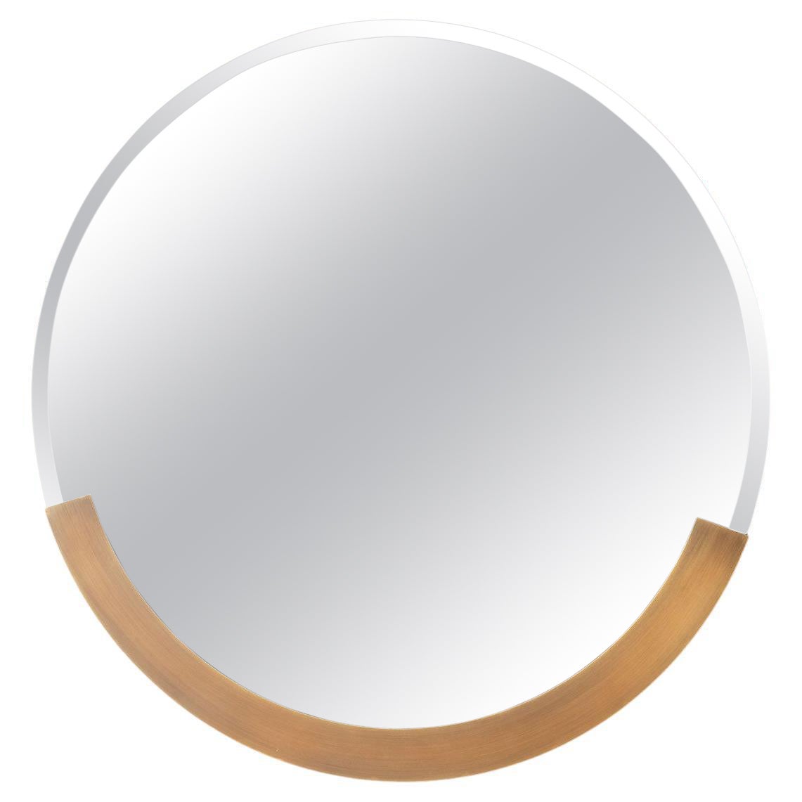 Daisy Brass Metal Circular Mirror For Sale