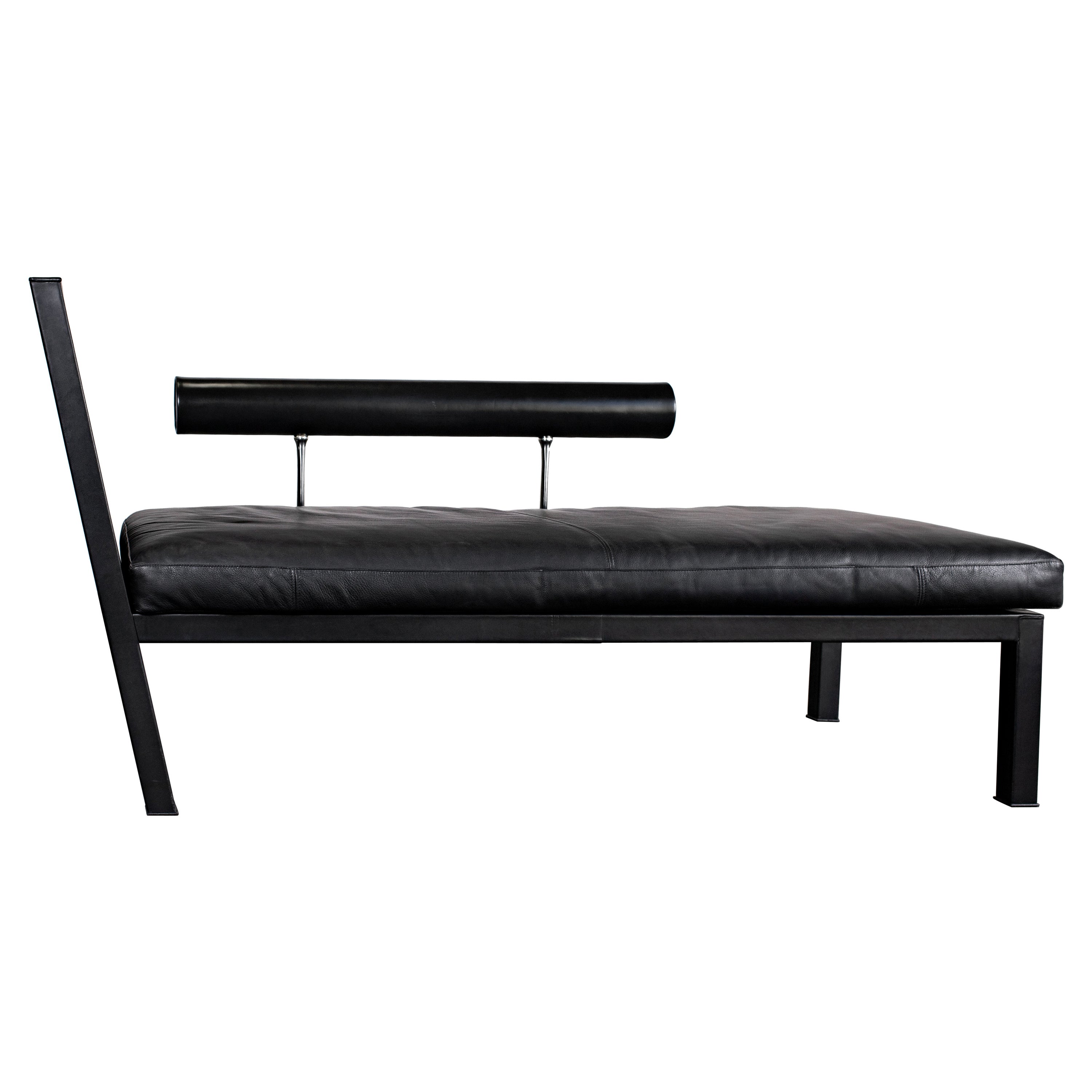 Citterio "Sity" Chaise Lounge for B&B Italia in Black Leather on Black Leather