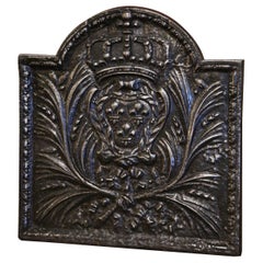 Mid-19th Century Polished Iron Fireback with "Royal Coat of Arms of France"