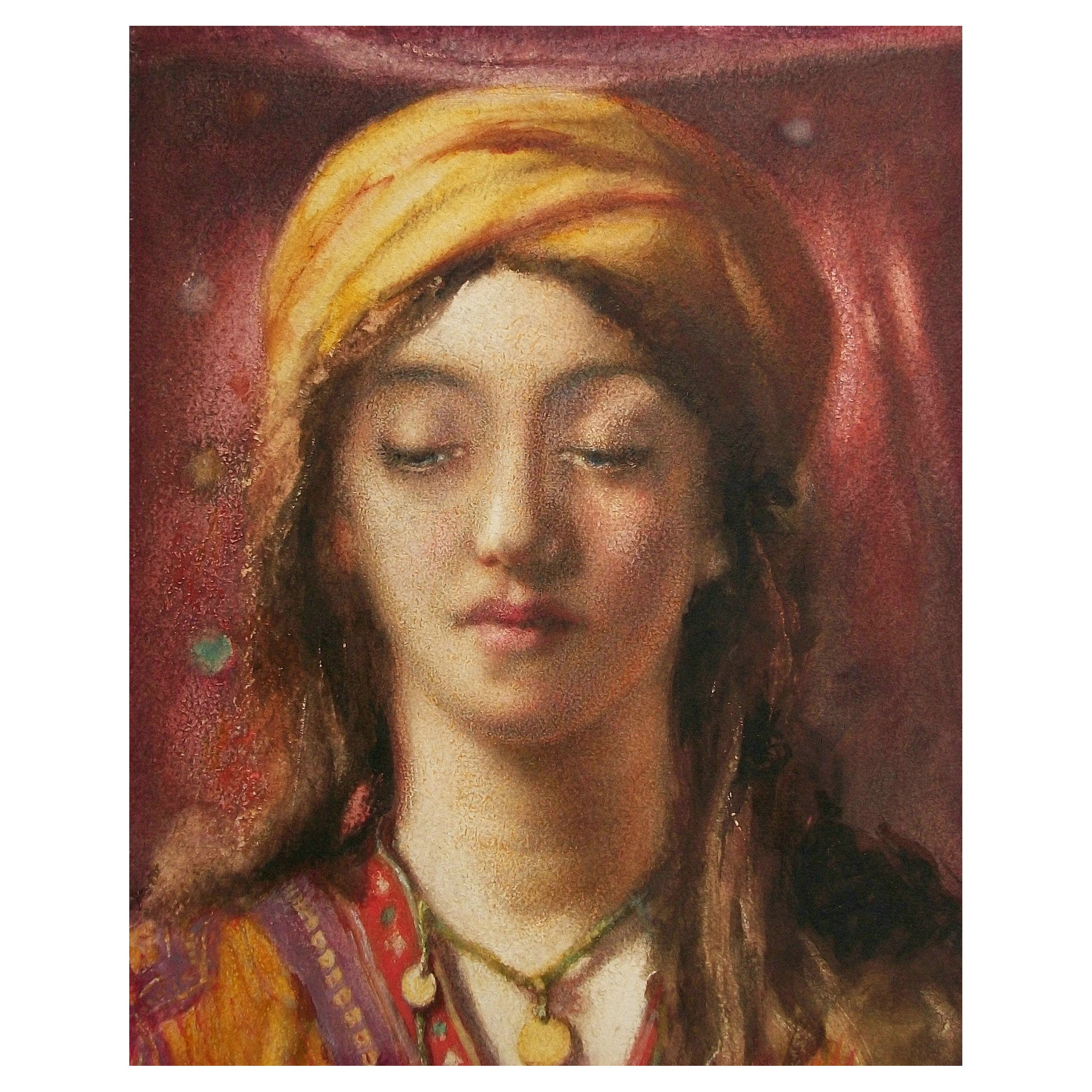 Charles A. Hadfield, Framed Orientalist Portrait Painting, U.K., Circa 1911 For Sale