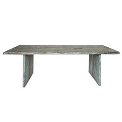Teal Paint Patina Modernist Dining Table
