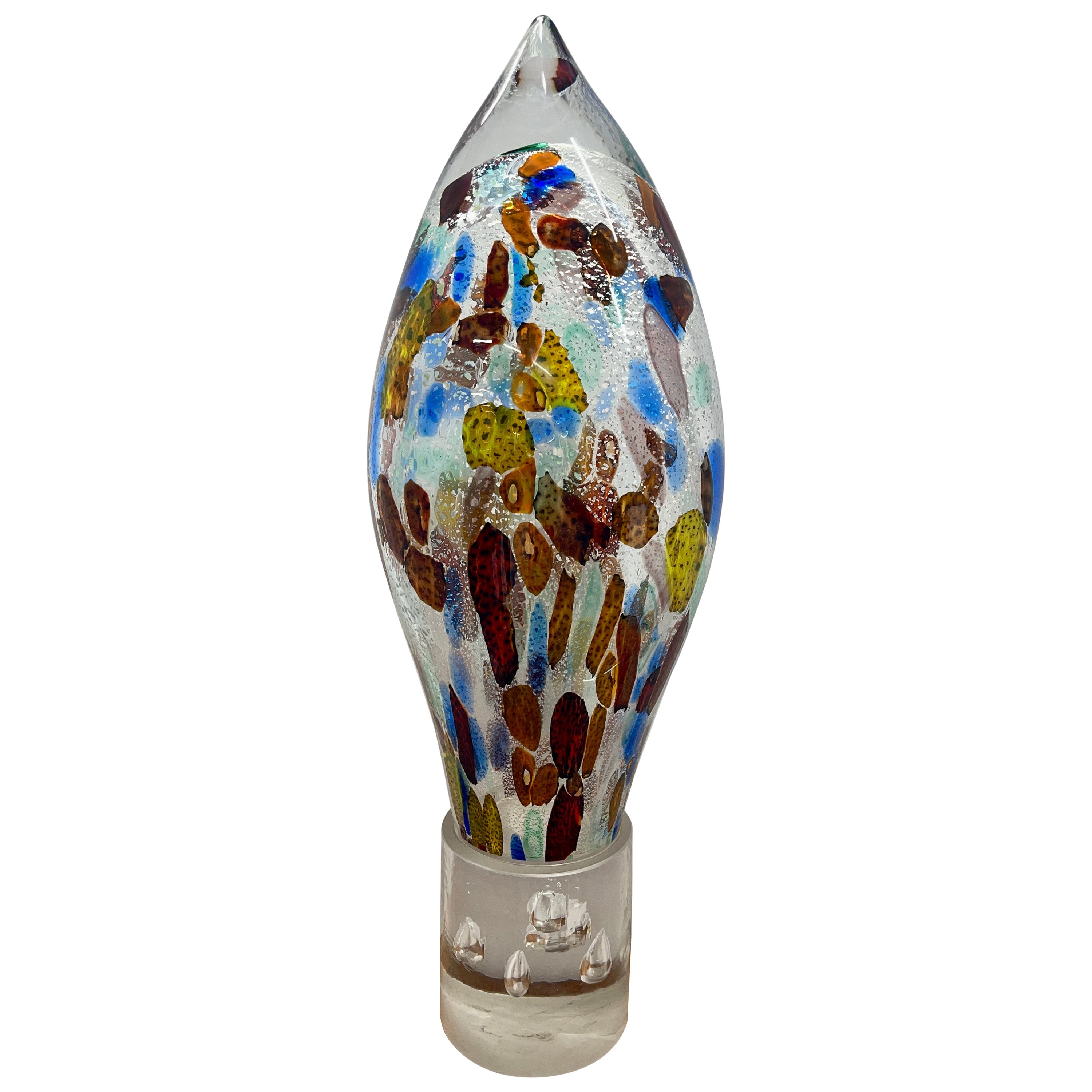 Large Vibrant Abstract Murano Glass Sculpture