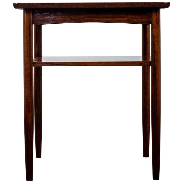 Scandinavian Rosewood Square Side Table For Sale at 1stDibs