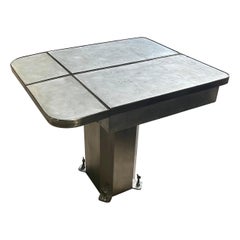 Stainless Steel Mid-Century Modern Bolt in Drop Leaf Table for a Yacht