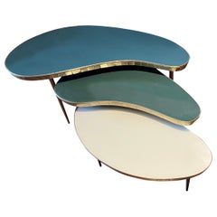 Fantastique ensemble de tables basses gigognes italiennes du milieu du siècle dernier