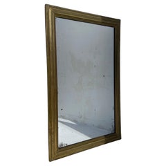 Antique French Bistro Brasserie Mirror With Original Mercury Glass and Wood Back