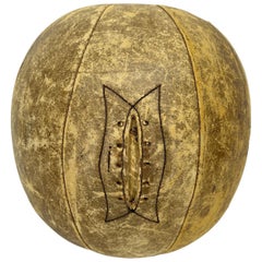 Antique MacGregor Goldsmith 9 LB Leather Medicine Ball, 1940s