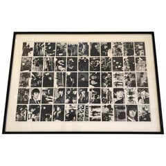 Fabulous Framed Art of Topps Uncut Black and White Beatles Cards