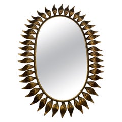 Oval Gilt Metal Spanish Sunburst  Mirror