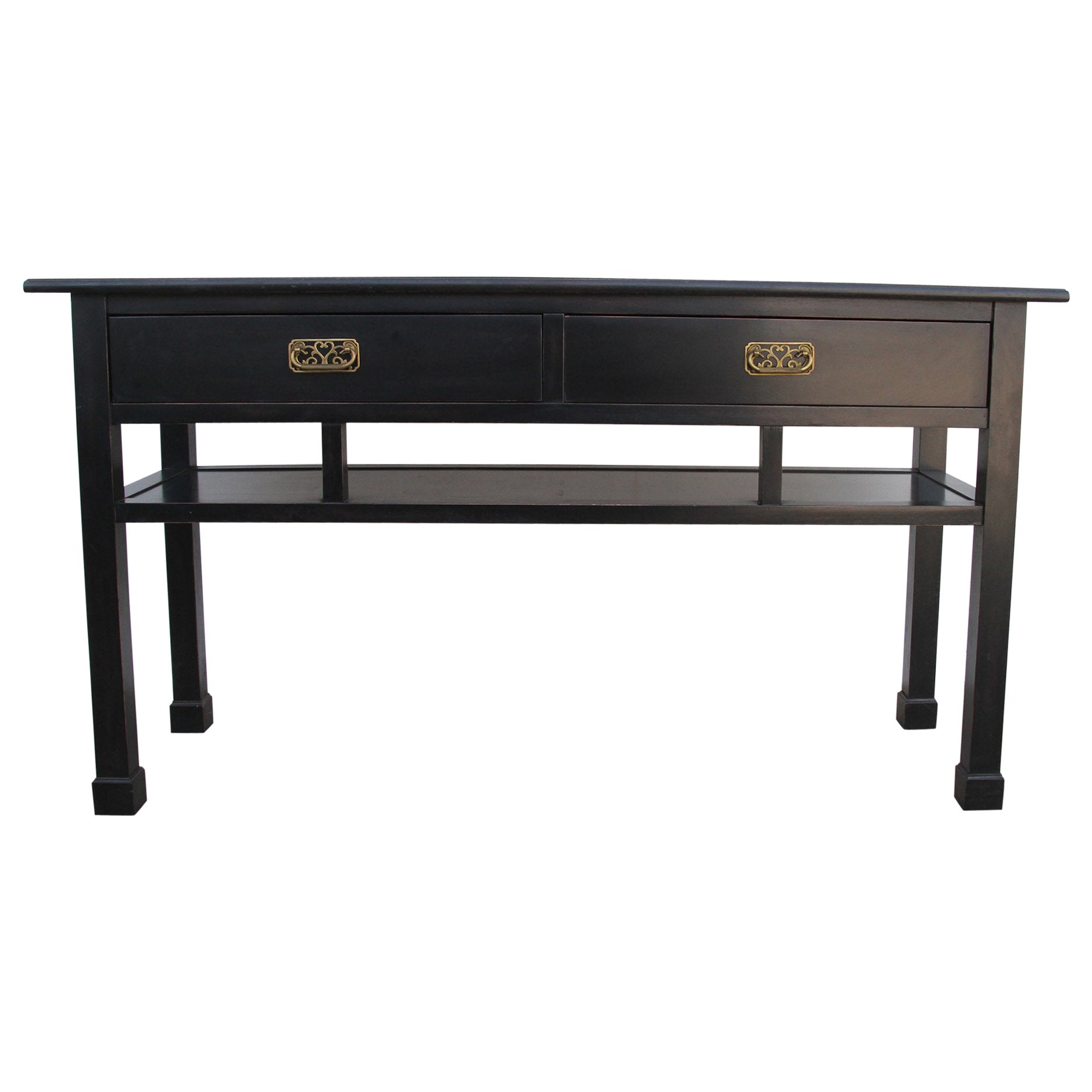 Chin Hua Baker Style Ebonized Console Table For Sale