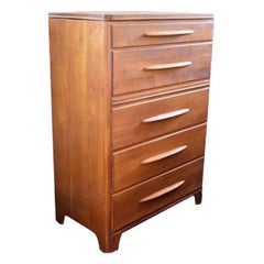 Vintage Mid-Century Modern Maple Dresser Cabinet Storage Drawers