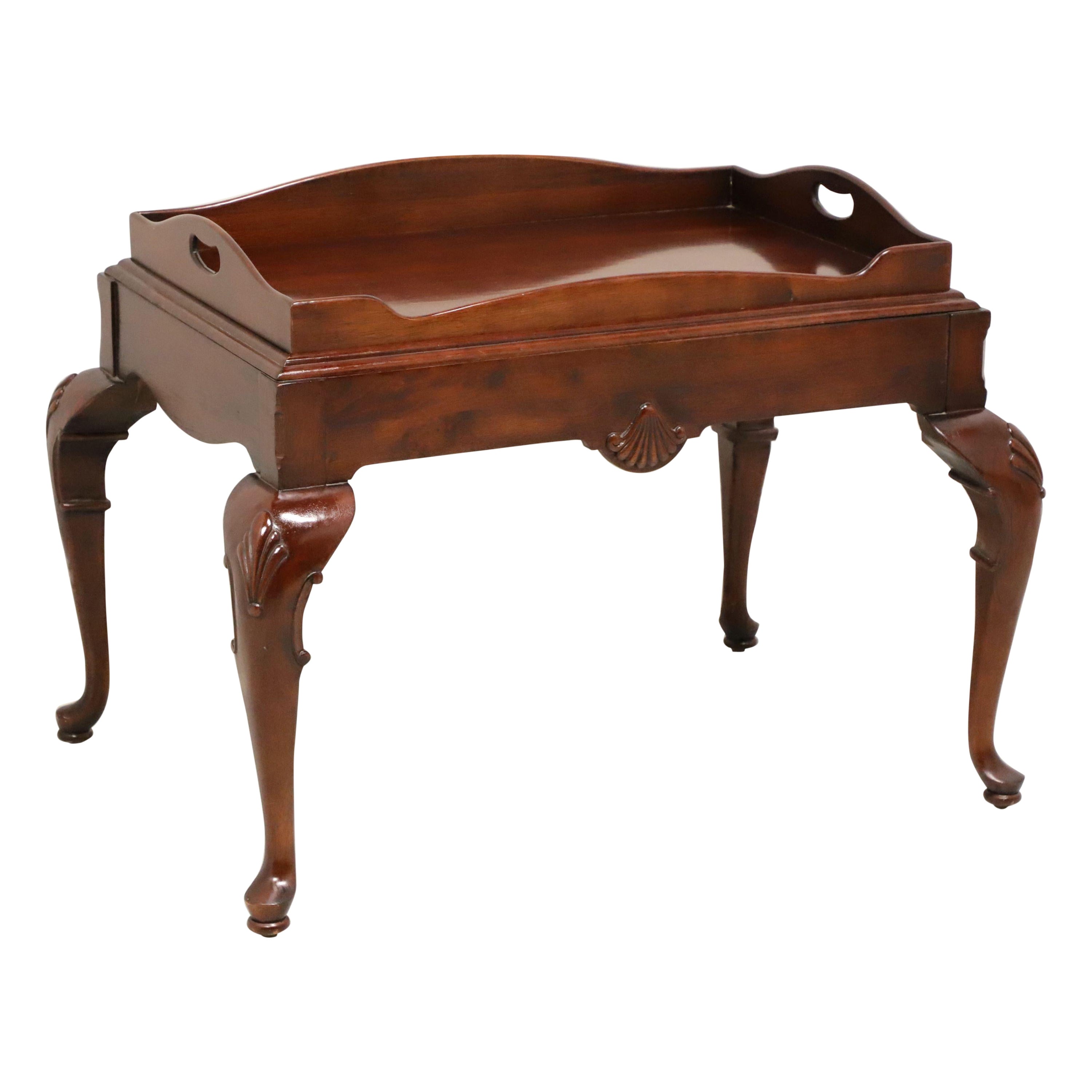 Late 20th Century Solid Mahogany Georgian Tea Serving Table For Sale