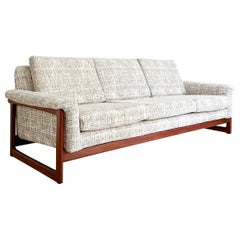 Mid-Century Swedish Teak Sofa by Folke Ohlsson for DUX, New Upholstery