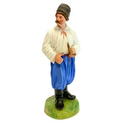 Gardner Russian Imperial Figurine, Ukrainian Man, circa 1900