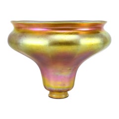 Steuben Art Glass Lamp Shade, Gold Aurene Iridescent Glass, circa 1920 