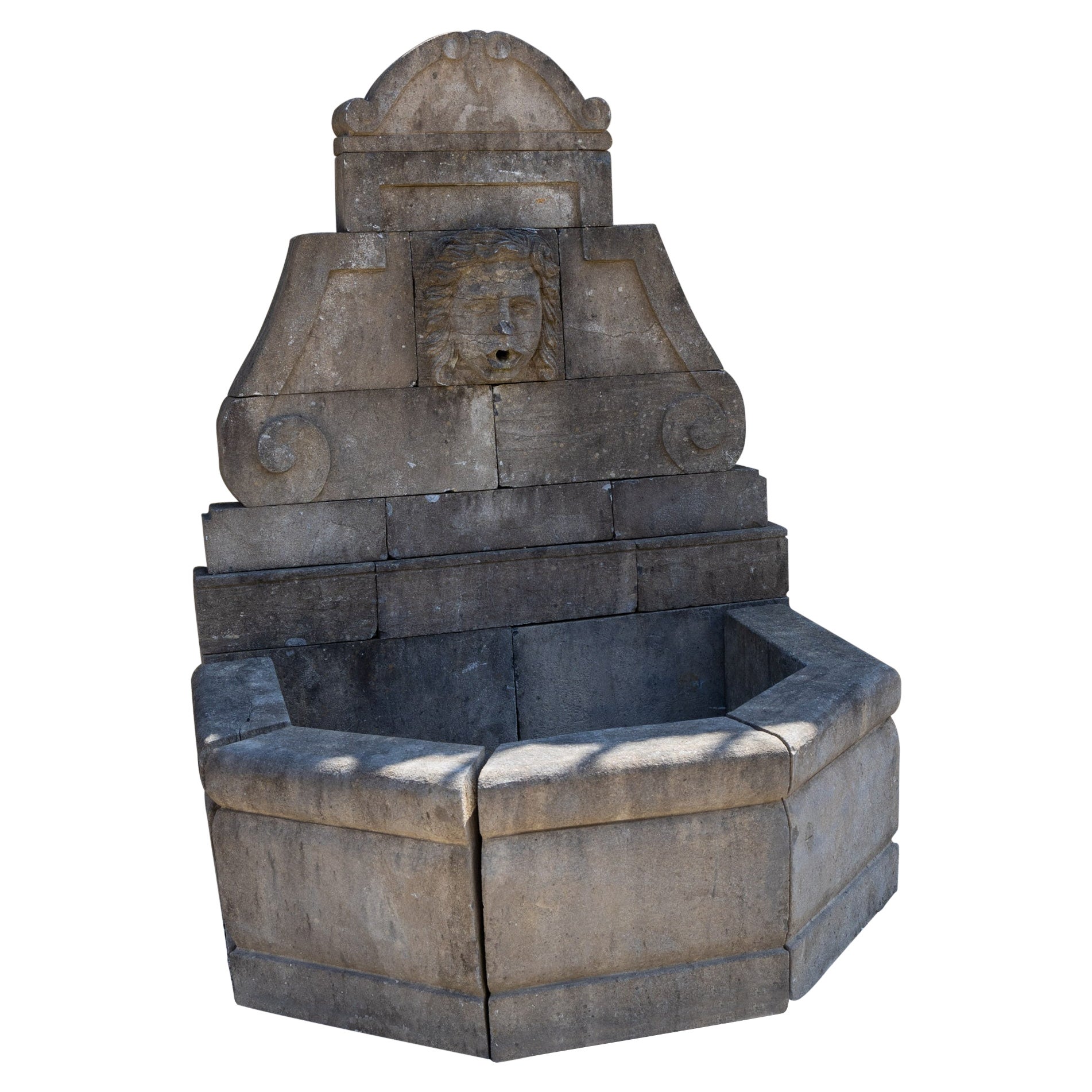 Wall Fountain with Mascaron For Sale