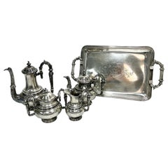 Antique Rovira y Carreras Spanish 915 Silver Aesthetic Tea and Coffee Set, Late 19th Cen
