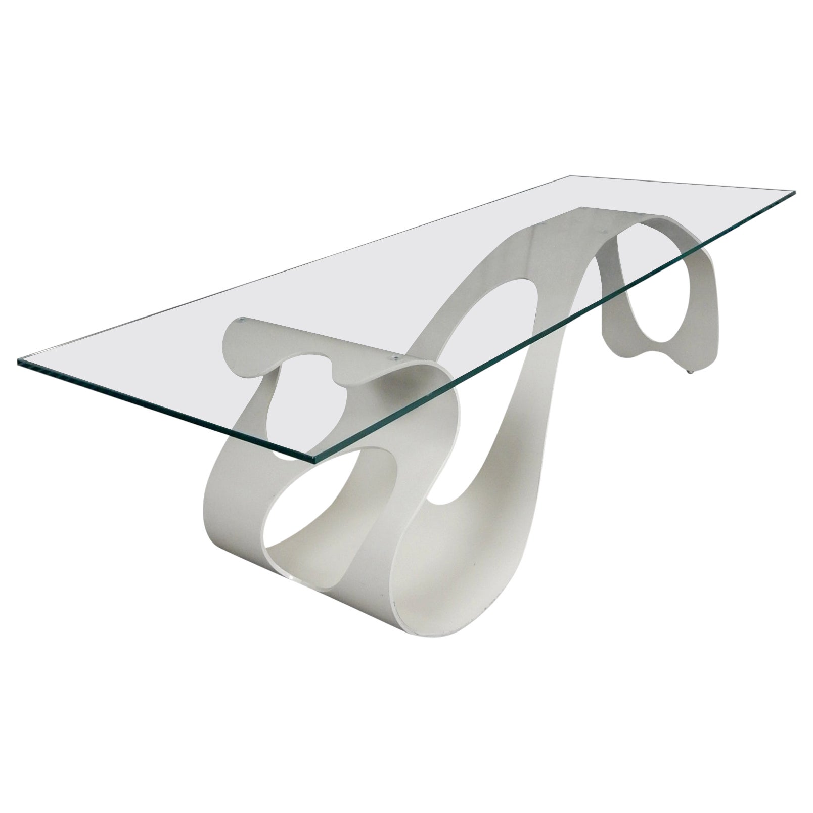 Modernist Sculpture Coffee Table after Carlo Mollino Arabesque in Sculpted Iron For Sale