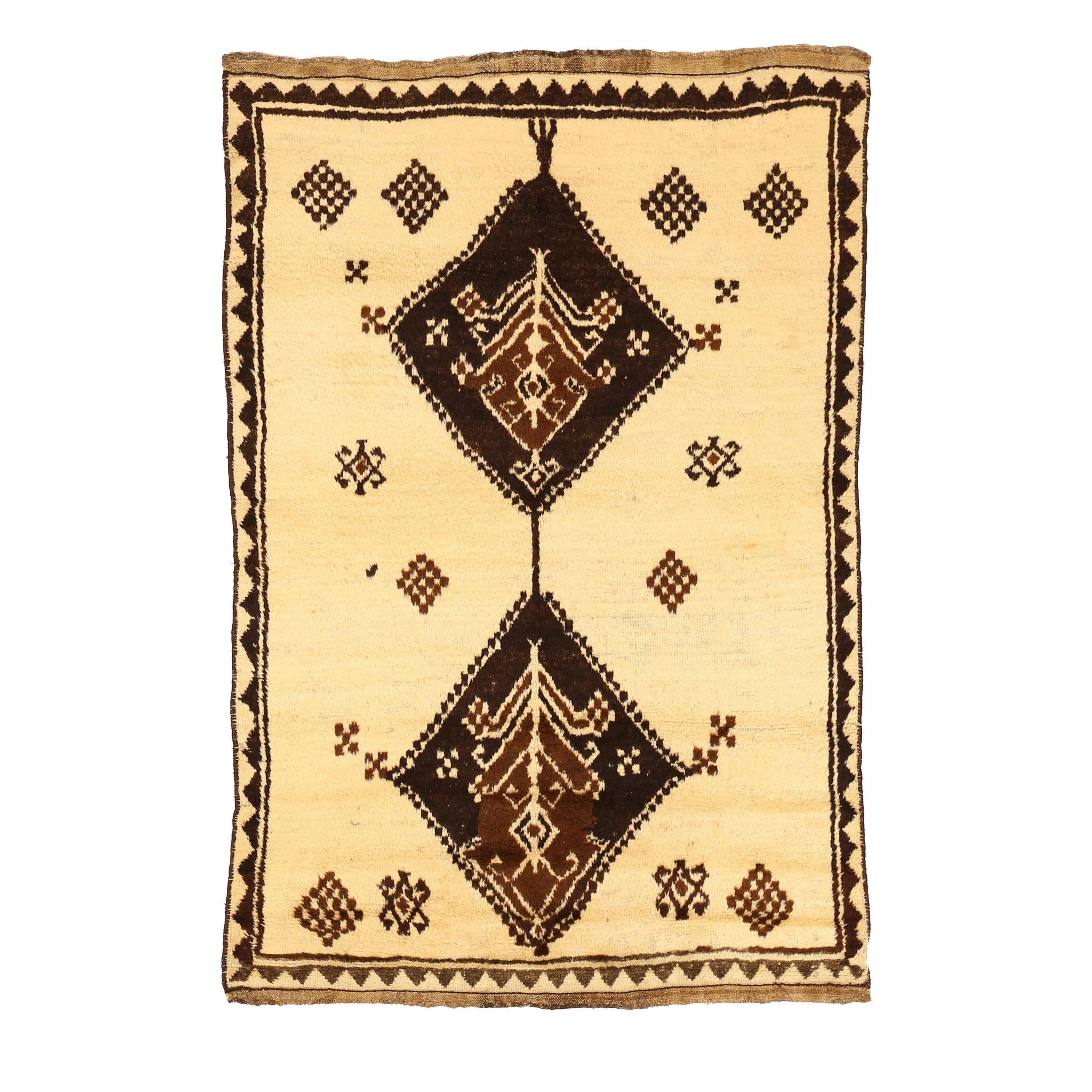 Hand Knotted Persian Accent Rug Gabbeh Design