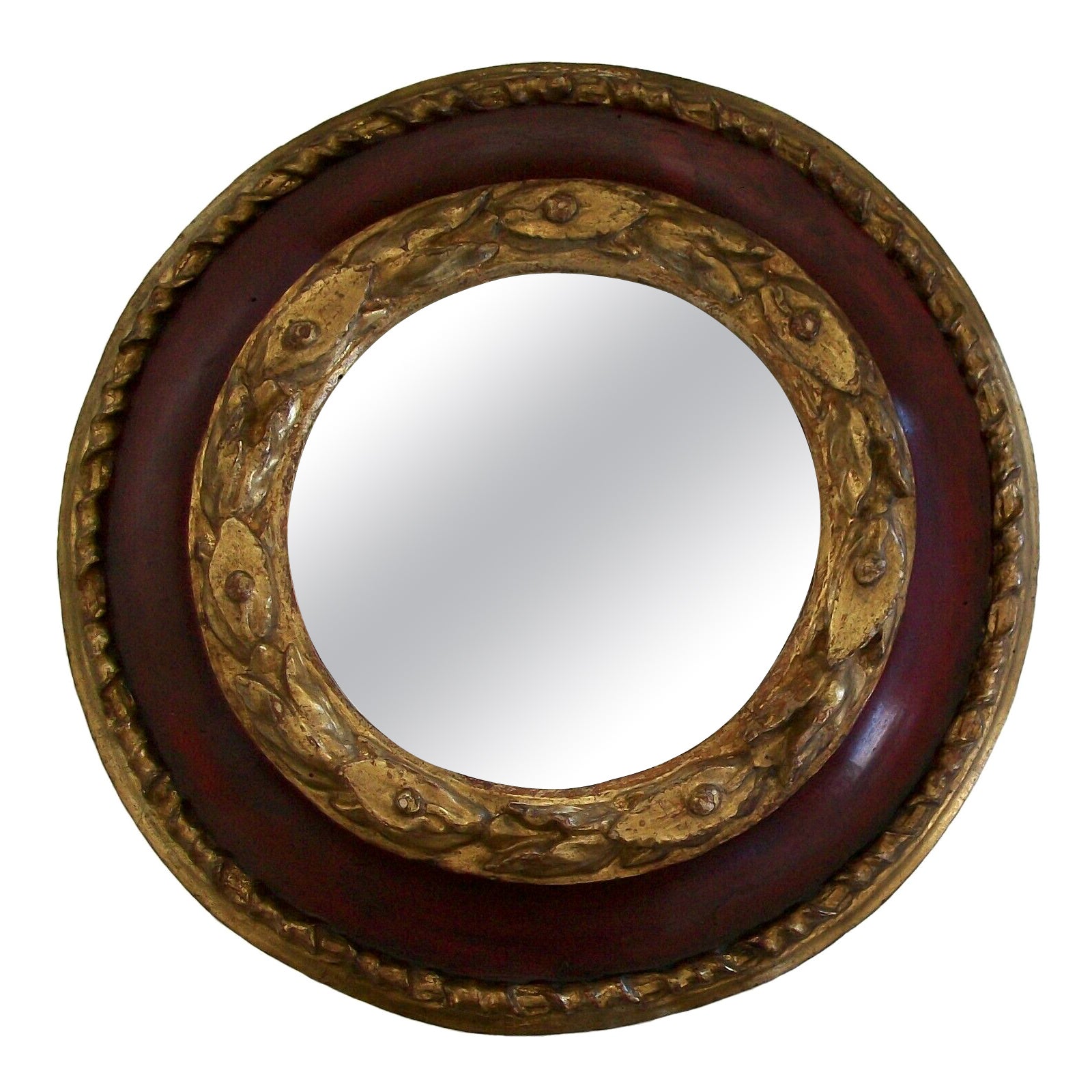 Baroque Painted & Giltwood Frame or Mirror, Hand Carved, Italy, 18th Century For Sale