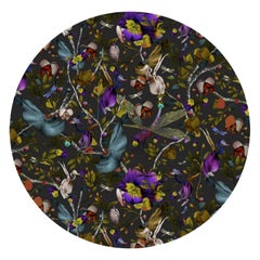 Moooi, Biophillia, dunkler, runder Schieferteppich aus niedrigem Polyamide von Kit Miles, Klein