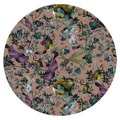 Grand tapis rond Moooi Biophillia couleur chair en laine par Kit Miles
