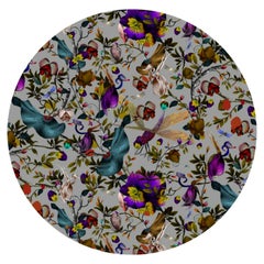 Kleiner runder Biophillia-Teppich aus Schiefer mit niedrigem Polyamide von Kit Miles, Moooi