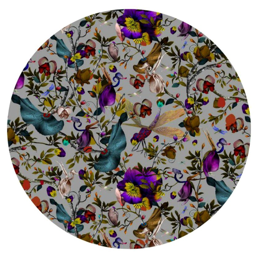 Großer runder Biophillia-Teppich aus Schiefer mit niedrigem Flor aus Polyamide von Kit Miles, Moooi im Angebot