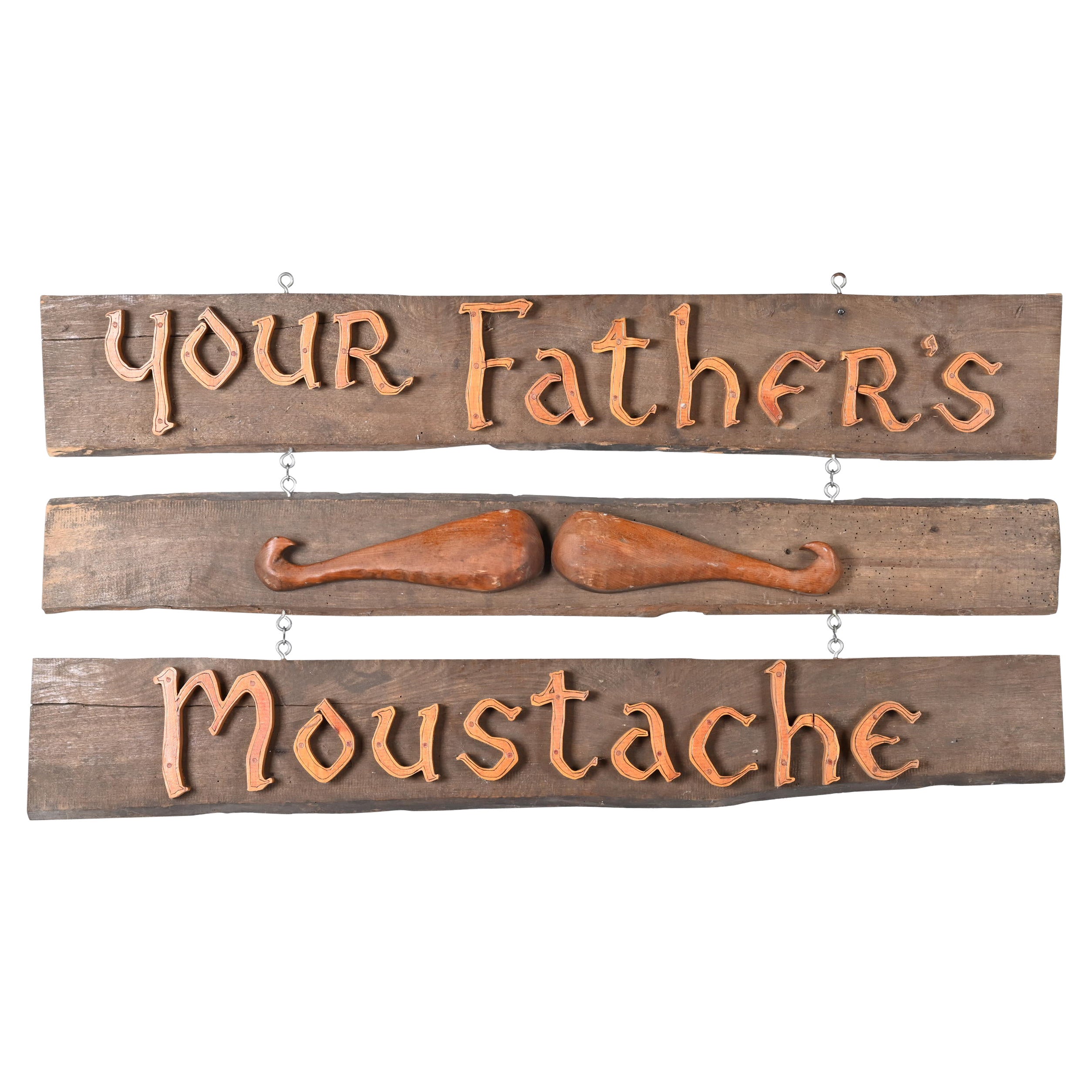 Vintage "Your Father's Moustache" Wooden Pub Sign