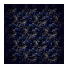 Tappeto rettangolare Moooi Large Ginko Leaf Blue in poliammide a pelo basso