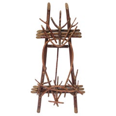 Retro Folk Art Tree Branch Tabletop Easel